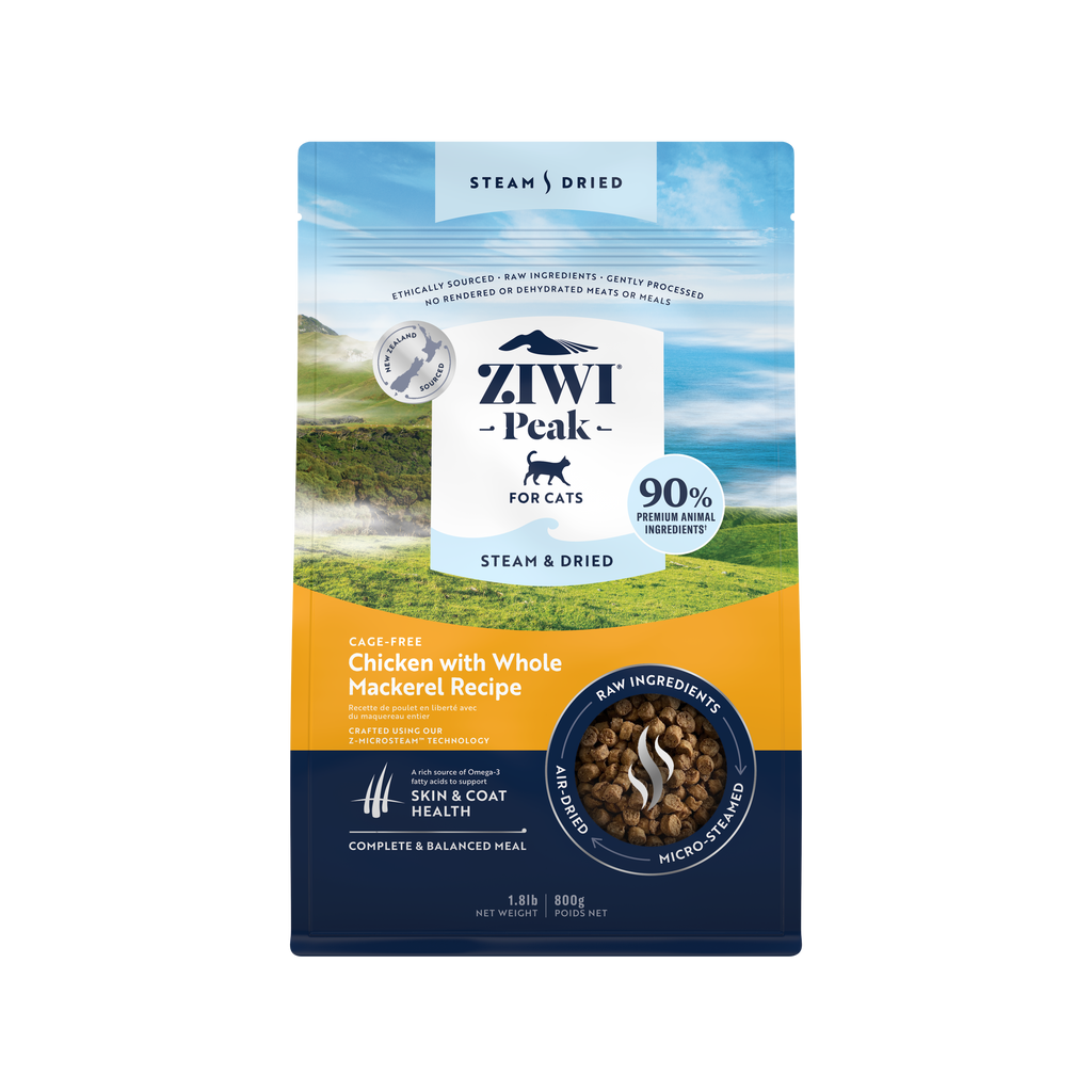 Ziwi Peak Steam Dried Cat Food 2.2kg Chicken with Whole Mackerel