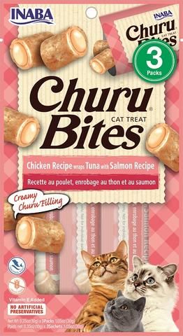 INABA Cat Churu Bites Chicken Wraps with Tuna Salmon 30g pack