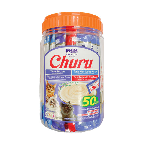 INABA Cat Churu Puree Tuna Seafood Varieties 50 tube tub