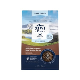 Ziwi Peak Steam Dried Cat Food 800g Beef with Southern Blue Whiting