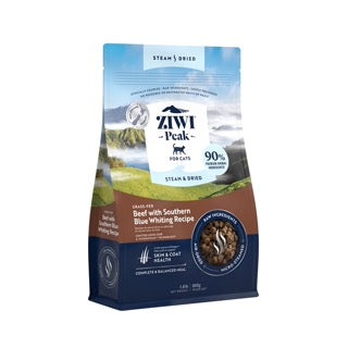 Ziwi Peak Steam Dried Cat Food 800g Beef with Southern Blue Whiting
