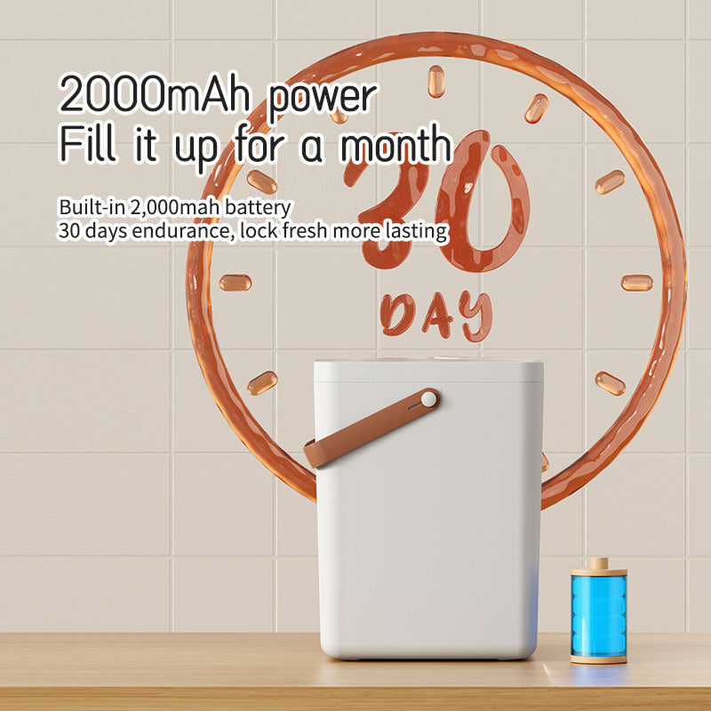 Nekono FreshKeeper 2000mAh rechargeable battery provides 30 days of cordless operation for airtight pet food storage